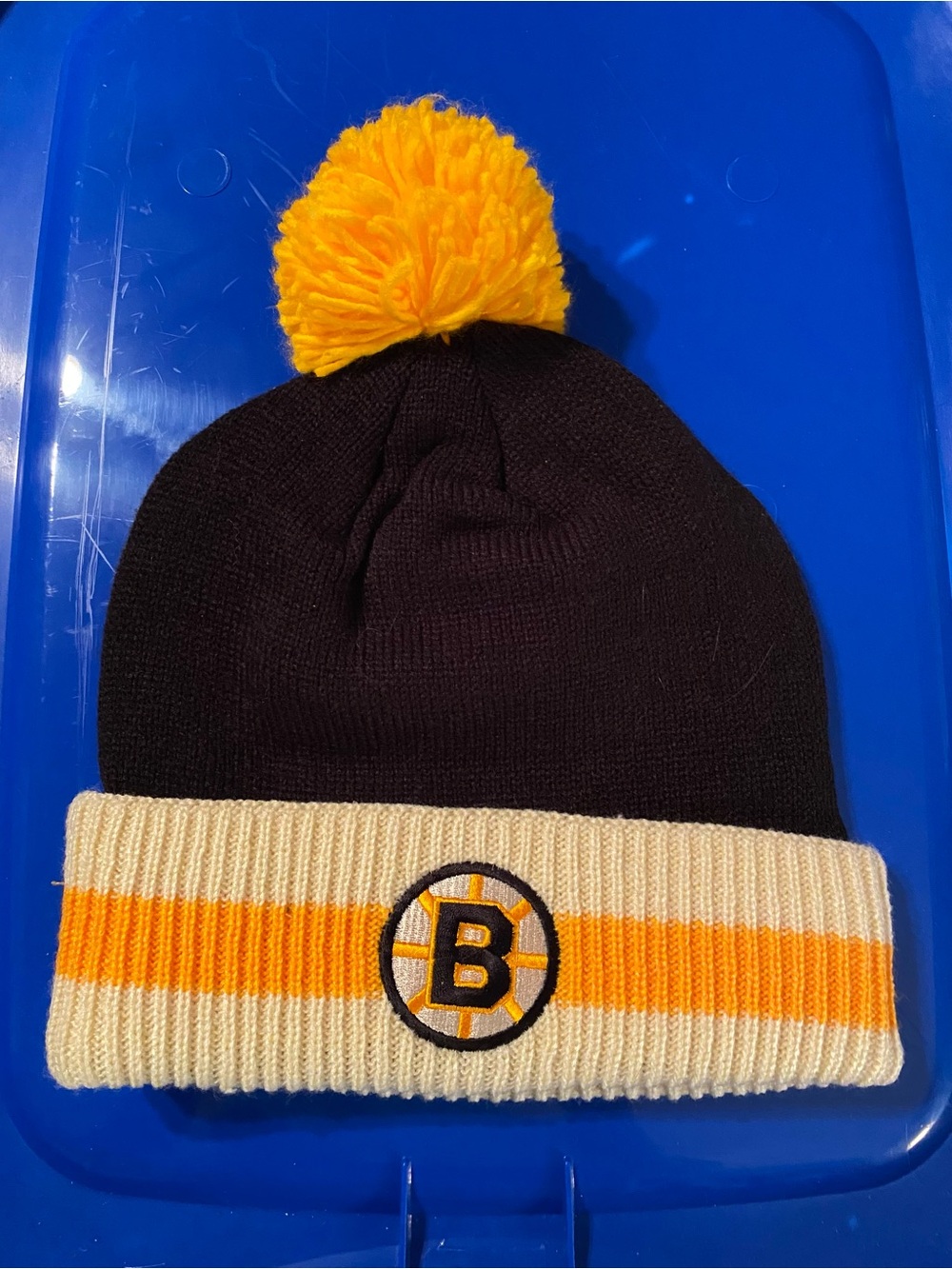 CCM Bruins Black and Yellow Pom Beanie Hat